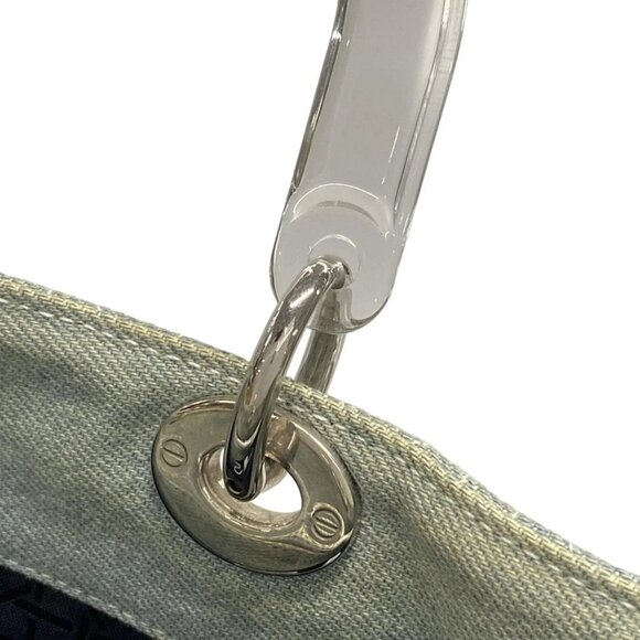 Auth DIOR/ChristianDior Lady Dior Light Blue Denim Tote Bag - Picture 9 of 16